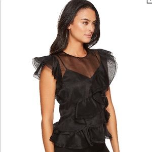 Rebecca Taylor crepe ruffle blouse size 10 nwot